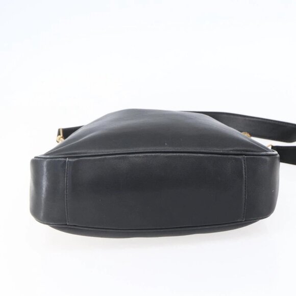 GUCCI Bamboo Shoulder Bag Leather 2way Black Gold - Picture 6 of 16